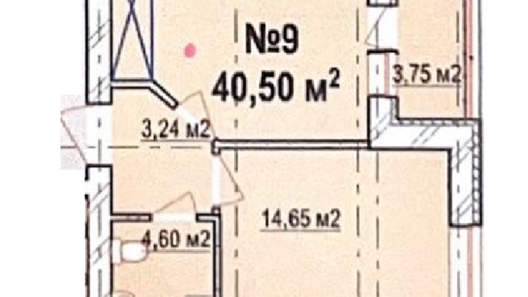 Планировка 1-комнатной квартиры в ЖК Массив Барский 40.5 м², фото 547313