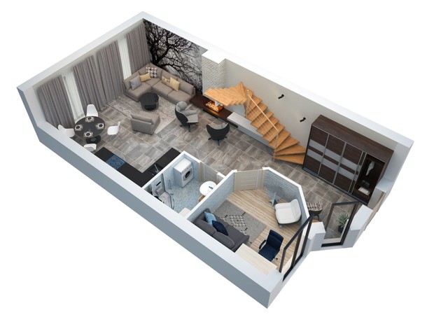 КМ Alabama Cottage Town: планування 3-кімнатної квартири 129.7 м²