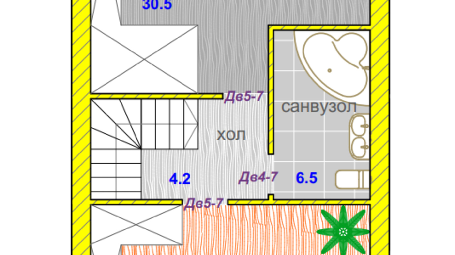 Планировка таунхауса в КГ Alabama Cottage Town 123.5 м², фото 547850