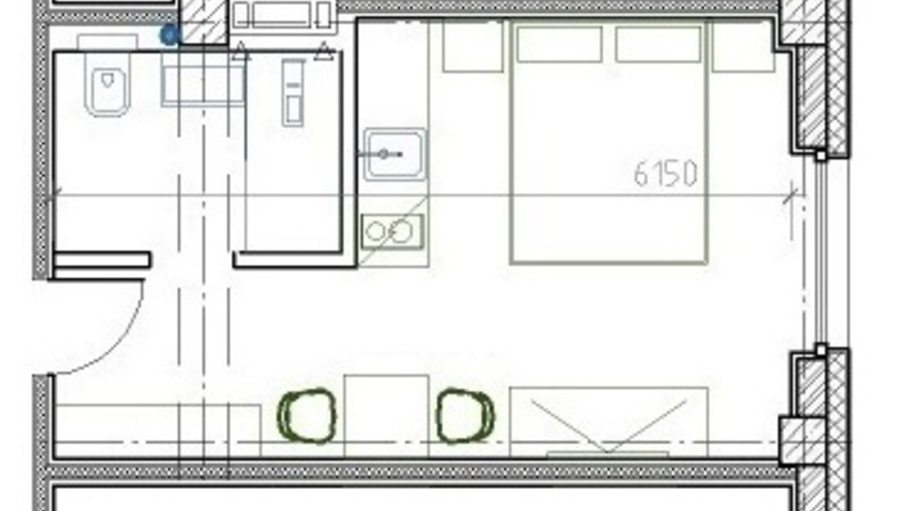 Планування 1-кімнатної квартири в ЖК ArtHof 20.5 м², фото 548346