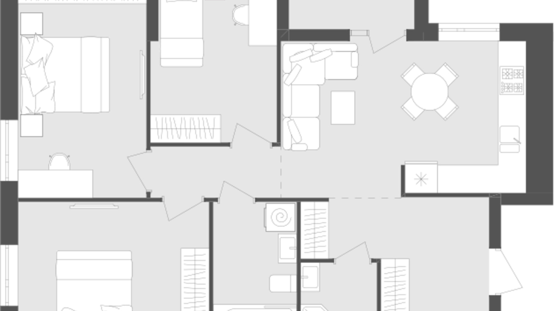 Планировка 3-комнатной квартиры в ЖК Avalon Zelena Street 75.29 м², фото 548803