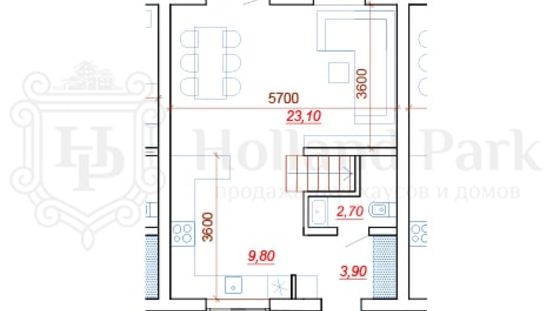 Планування таунхауса в Таунхаус Holland Park 2 80 м², фото 549088