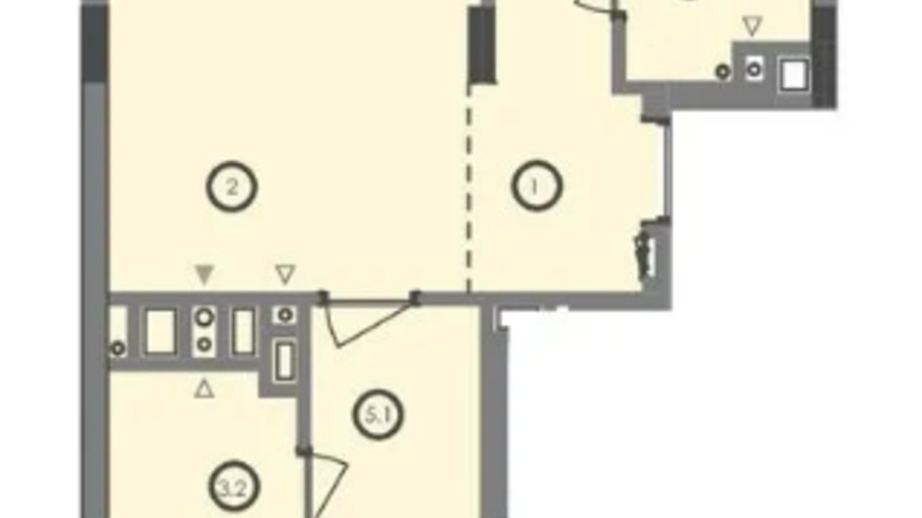 Планування 2-кімнатної квартири в ЖК Unit.Home 68.9 м², фото 549213