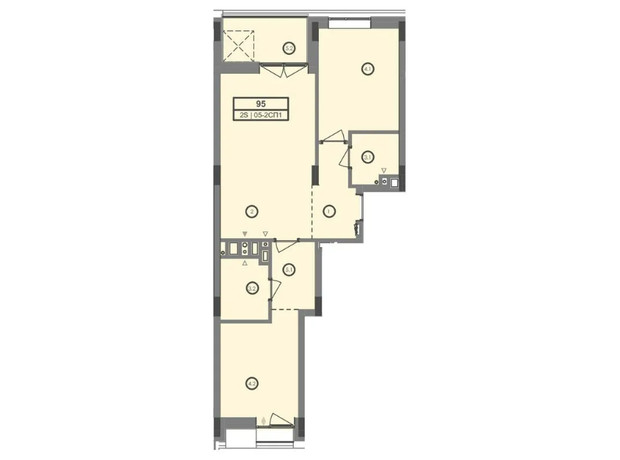 ЖК Unit.Home: планування 2-кімнатної квартири 68.9 м²