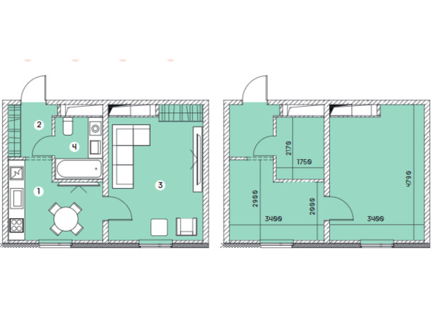 ЖК Smart: планировка 1-комнатной квартиры 30.31 м²