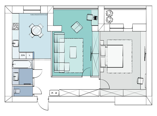 ЖК Comfort House: планування 2-кімнатної квартири 83.9 м²