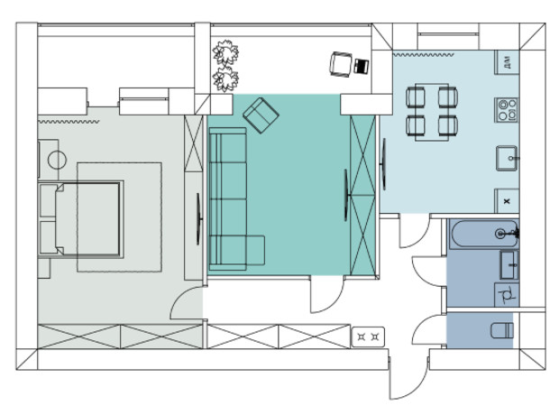 ЖК Comfort House: планування 2-кімнатної квартири 83.6 м²