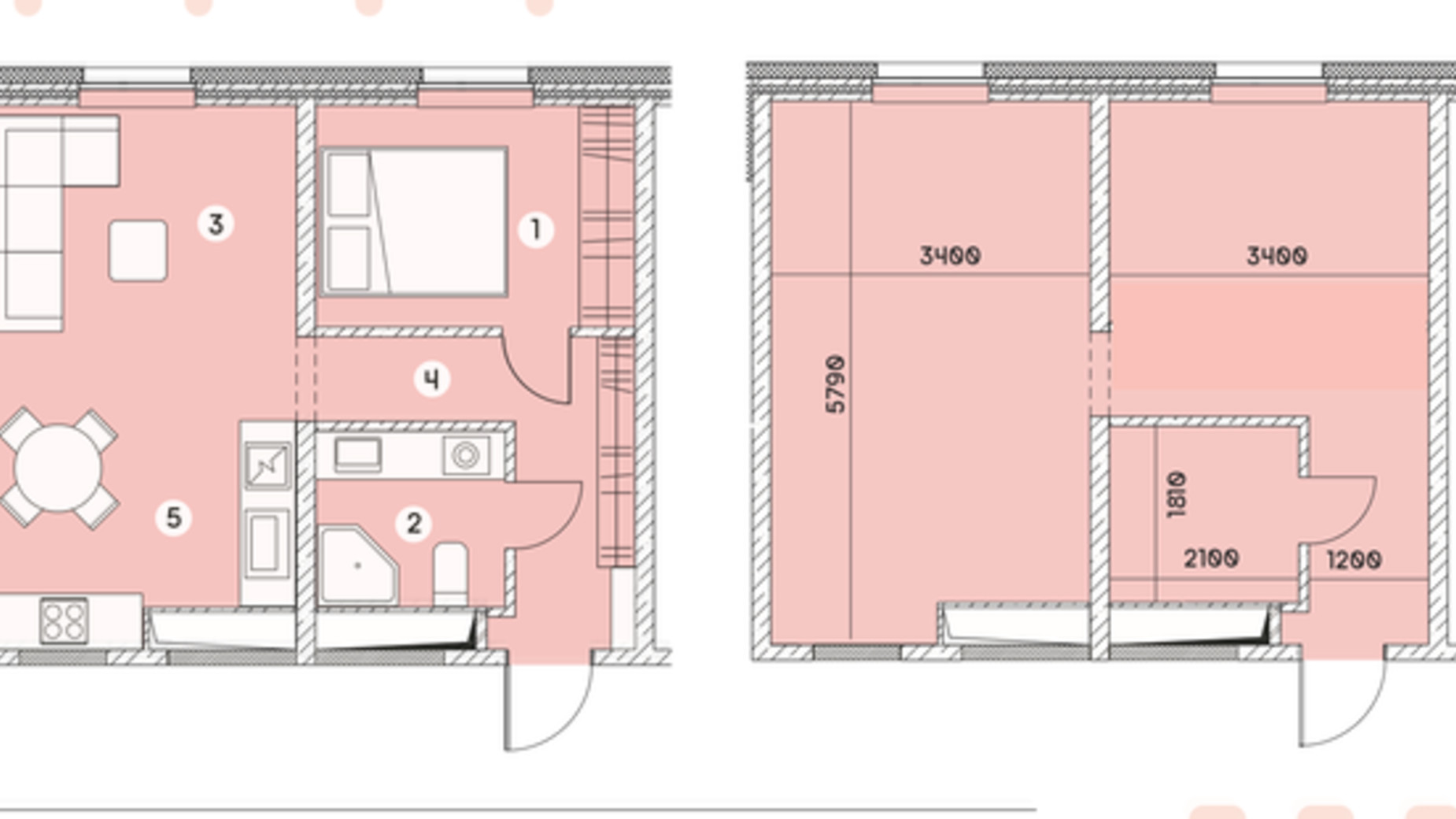 Планування 1-кімнатної квартири в ЖК Smart 37.22 м², фото 549633
