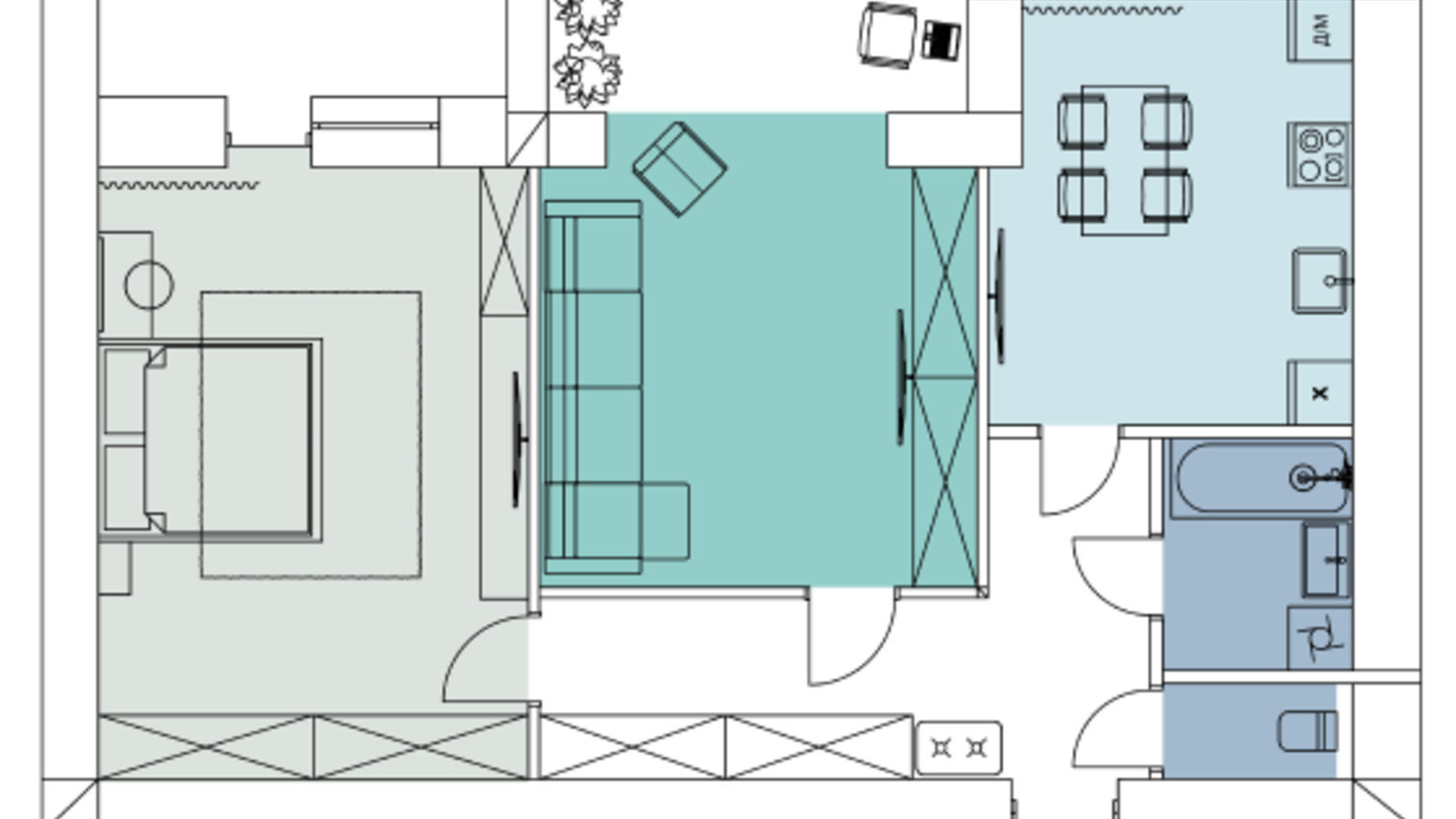 Планування 2-кімнатної квартири в ЖК Comfort House 83.6 м², фото 549636