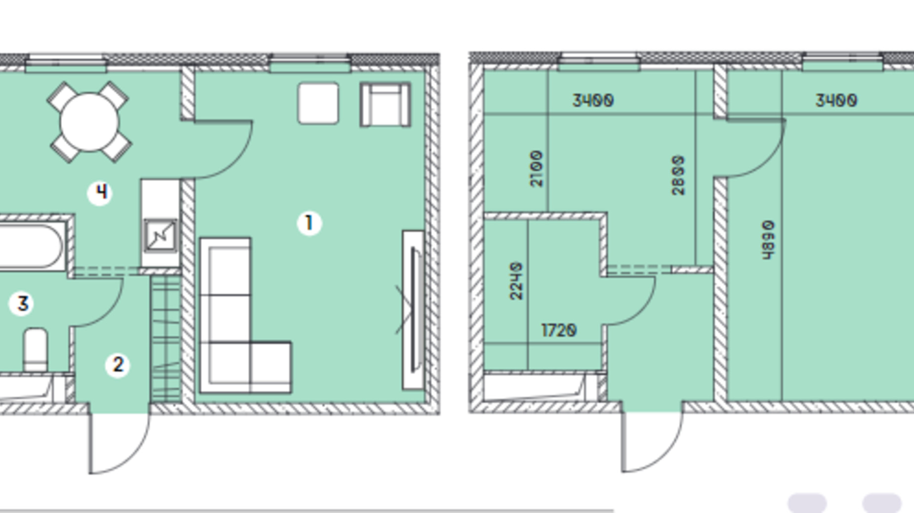 Планування 1-кімнатної квартири в ЖК Smart 31.87 м², фото 549644