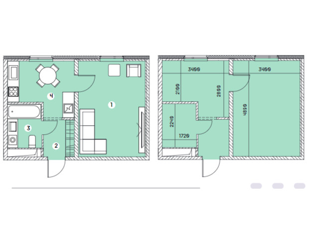 ЖК Smart: планировка 1-комнатной квартиры 31.87 м²