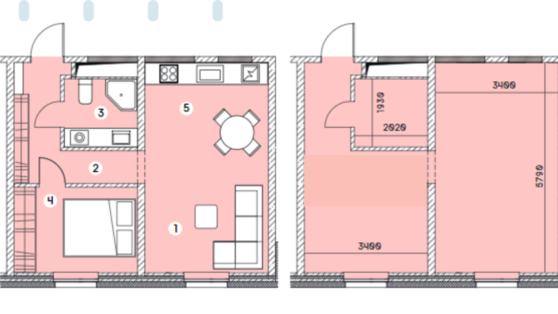 Планировка 1-комнатной квартиры в ЖК Smart 38.12 м², фото 549656