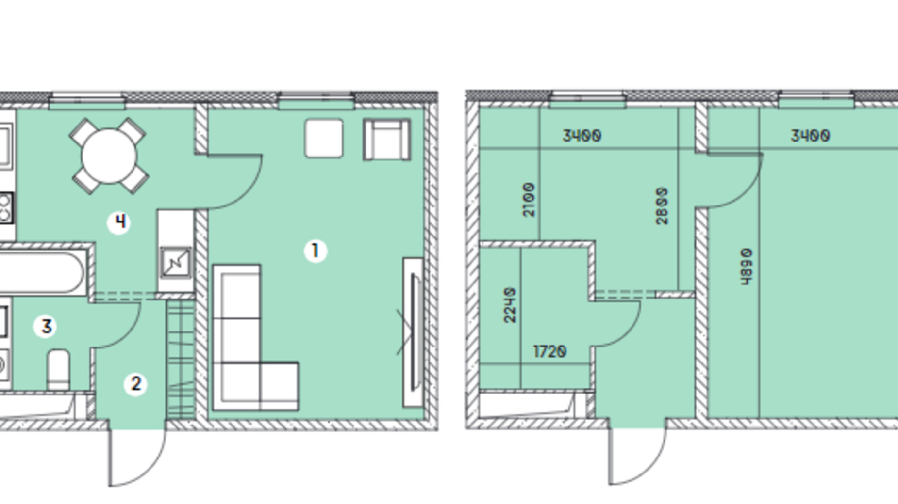 Планировка 1-комнатной квартиры в ЖК Smart 31.87 м², фото 549661