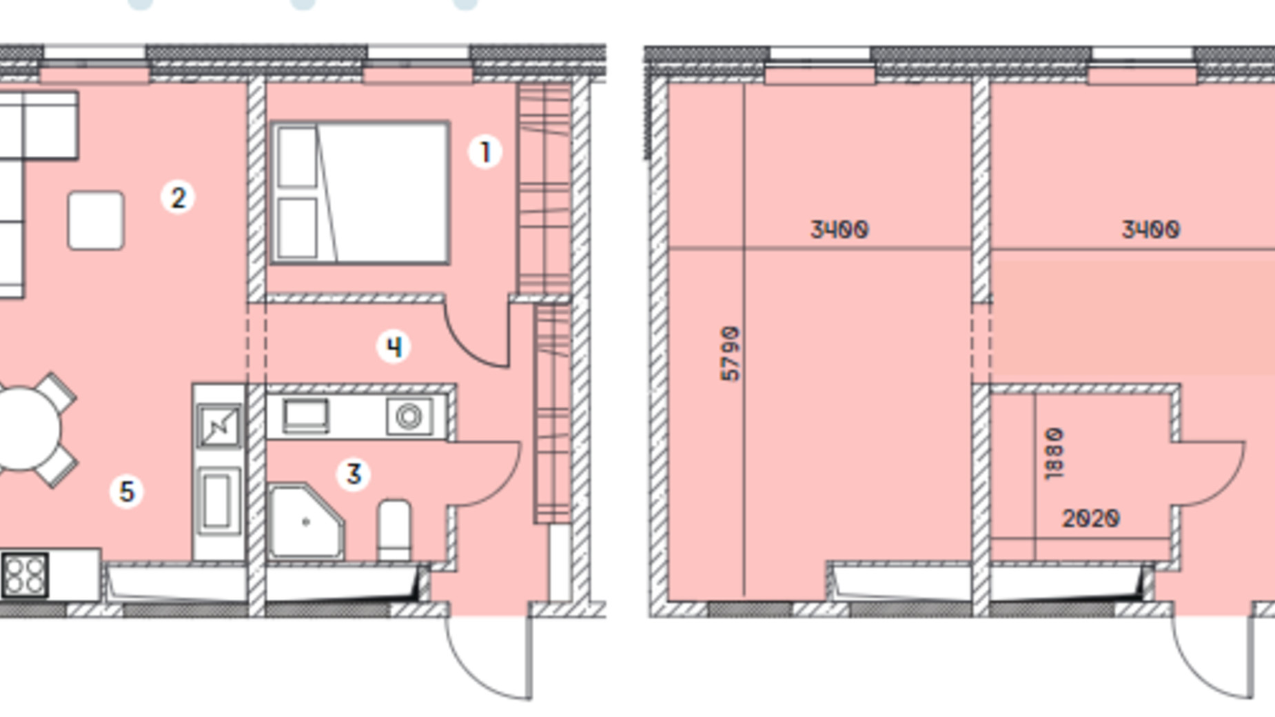 Планування 1-кімнатної квартири в ЖК Smart 37.3 м², фото 549666
