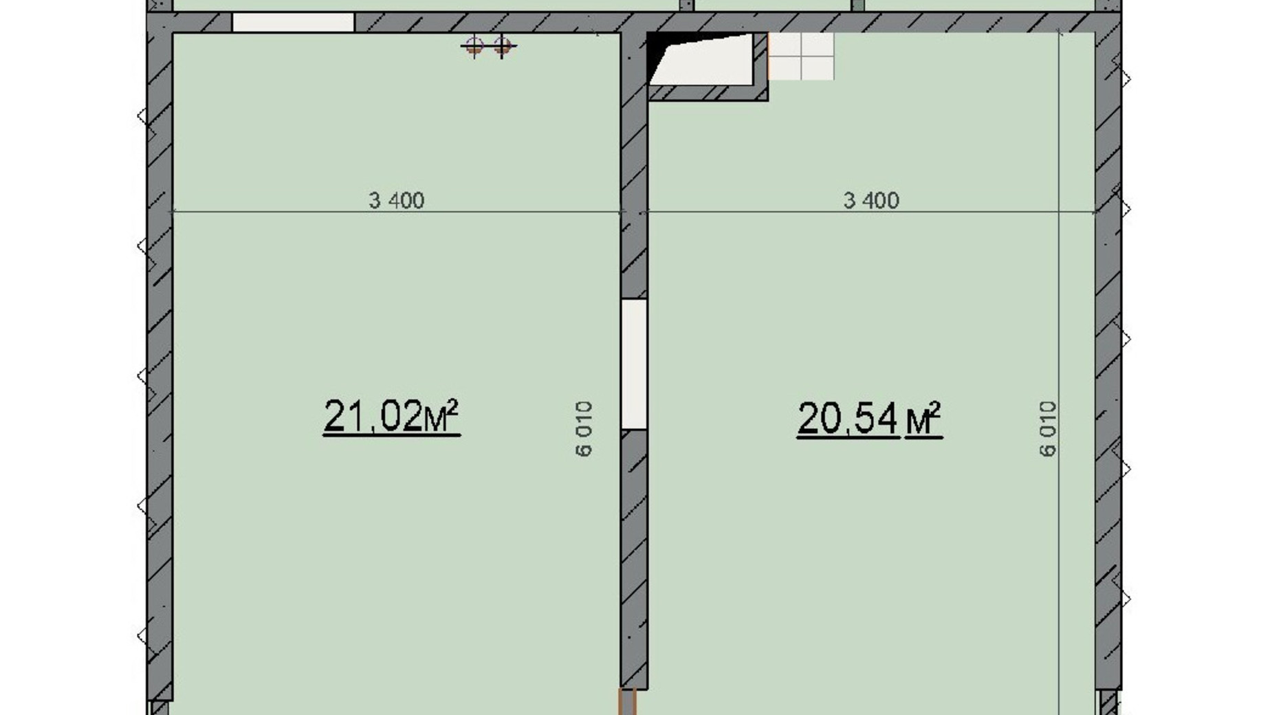 Планування торгової площі в ЖК Smart 53.86 м², фото 549670