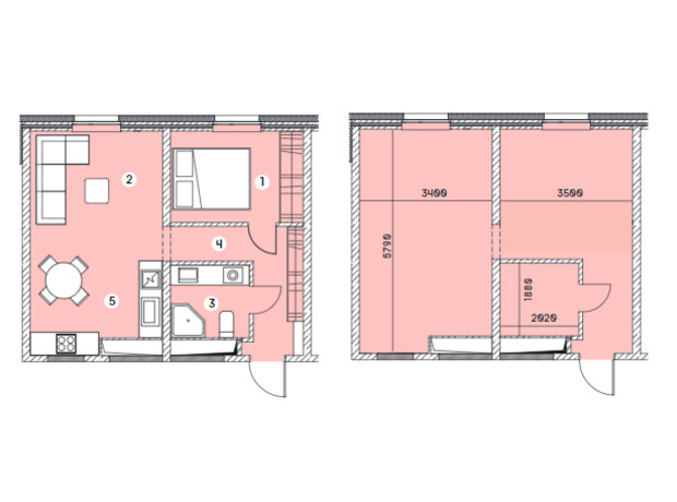 ЖК Smart: планування 1-кімнатної квартири 37.3 м²