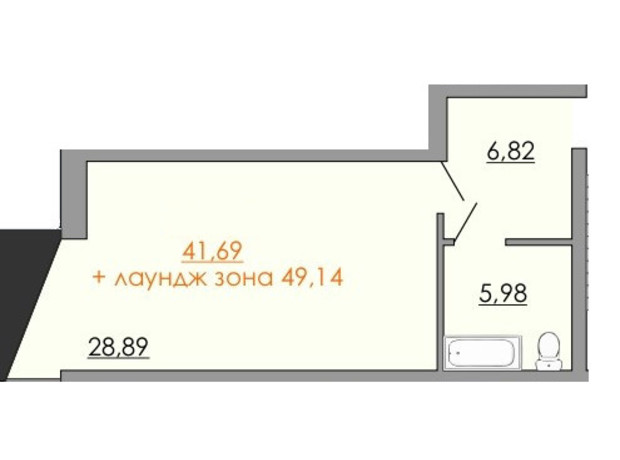 ЖК Європейський квартал: планування 1-кімнатної квартири 48.79 м²