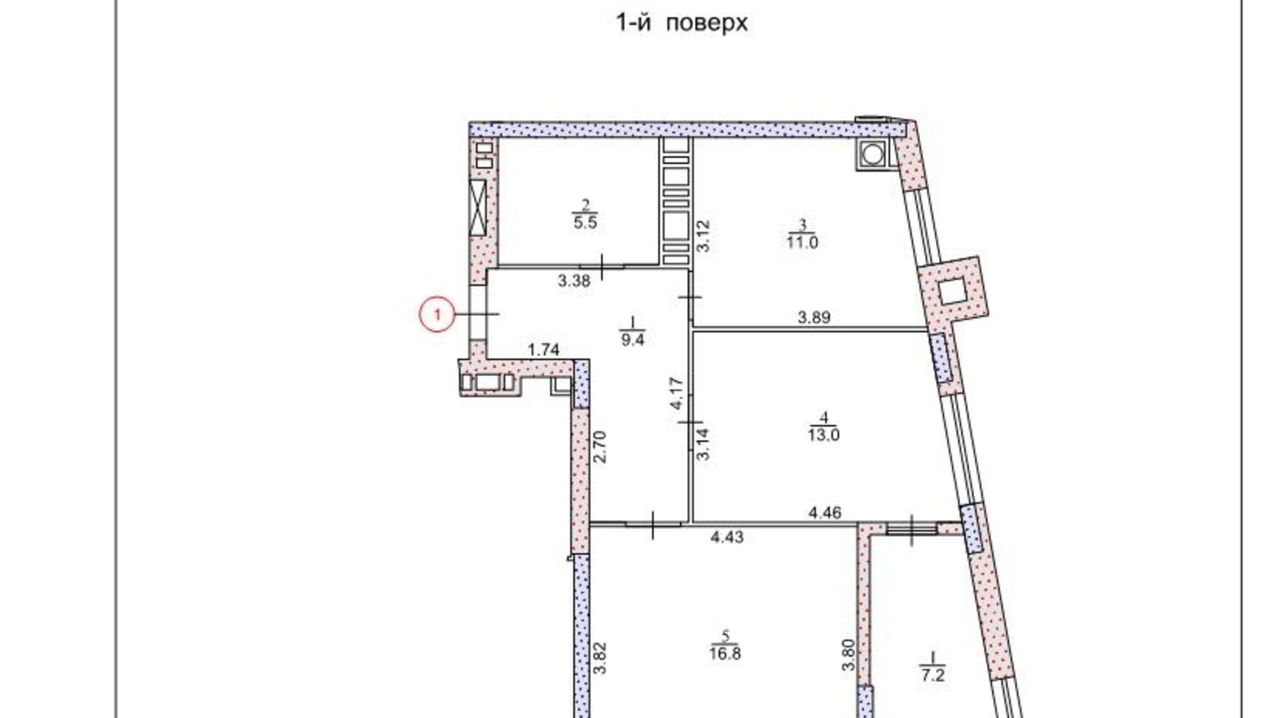 Планировка 2-комнатной квартиры в ЖК Адамант 62.9 м², фото 550092