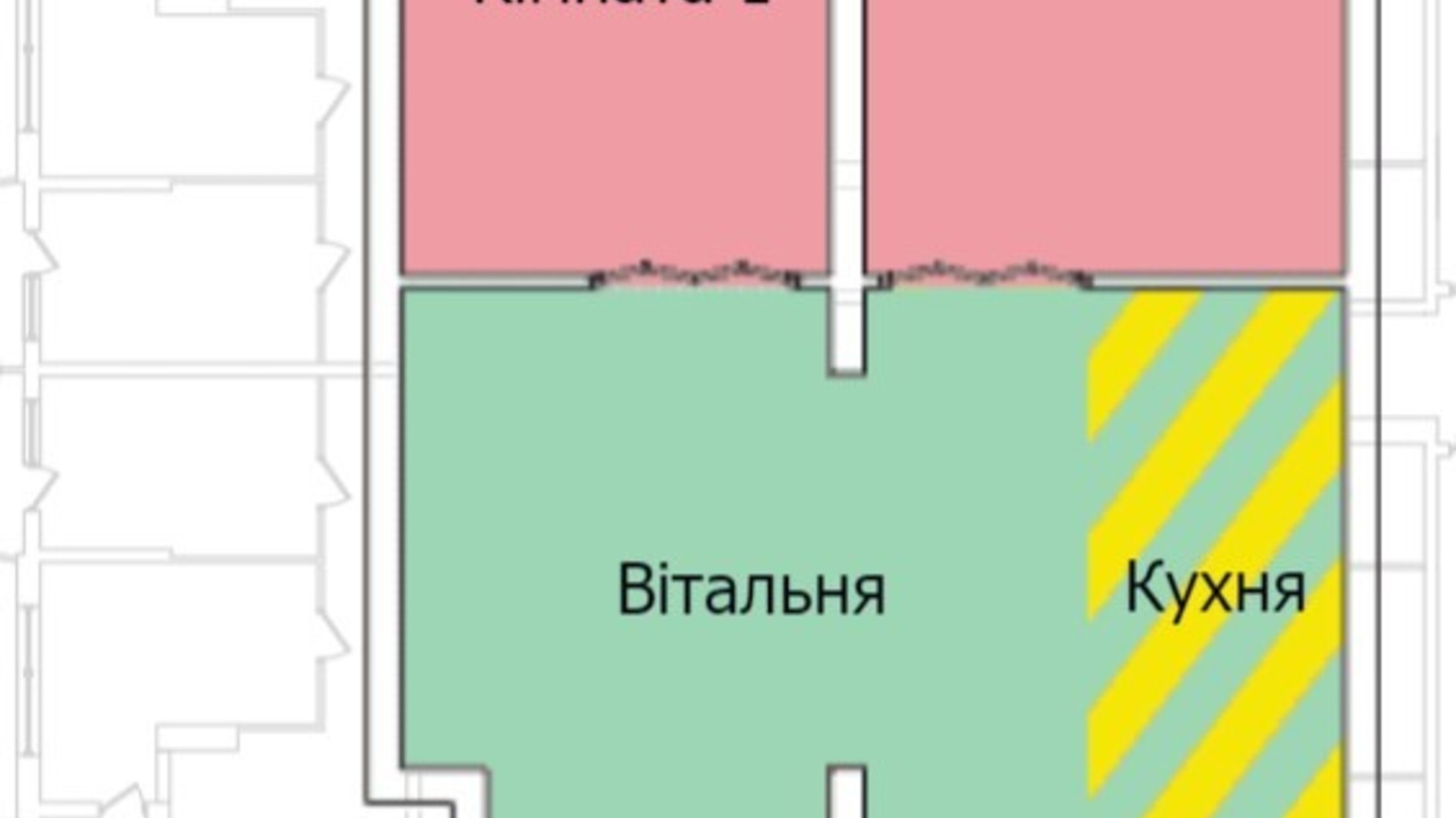 Планування 1-кімнатної квартири в ЖК Київський 56.9 м², фото 550100
