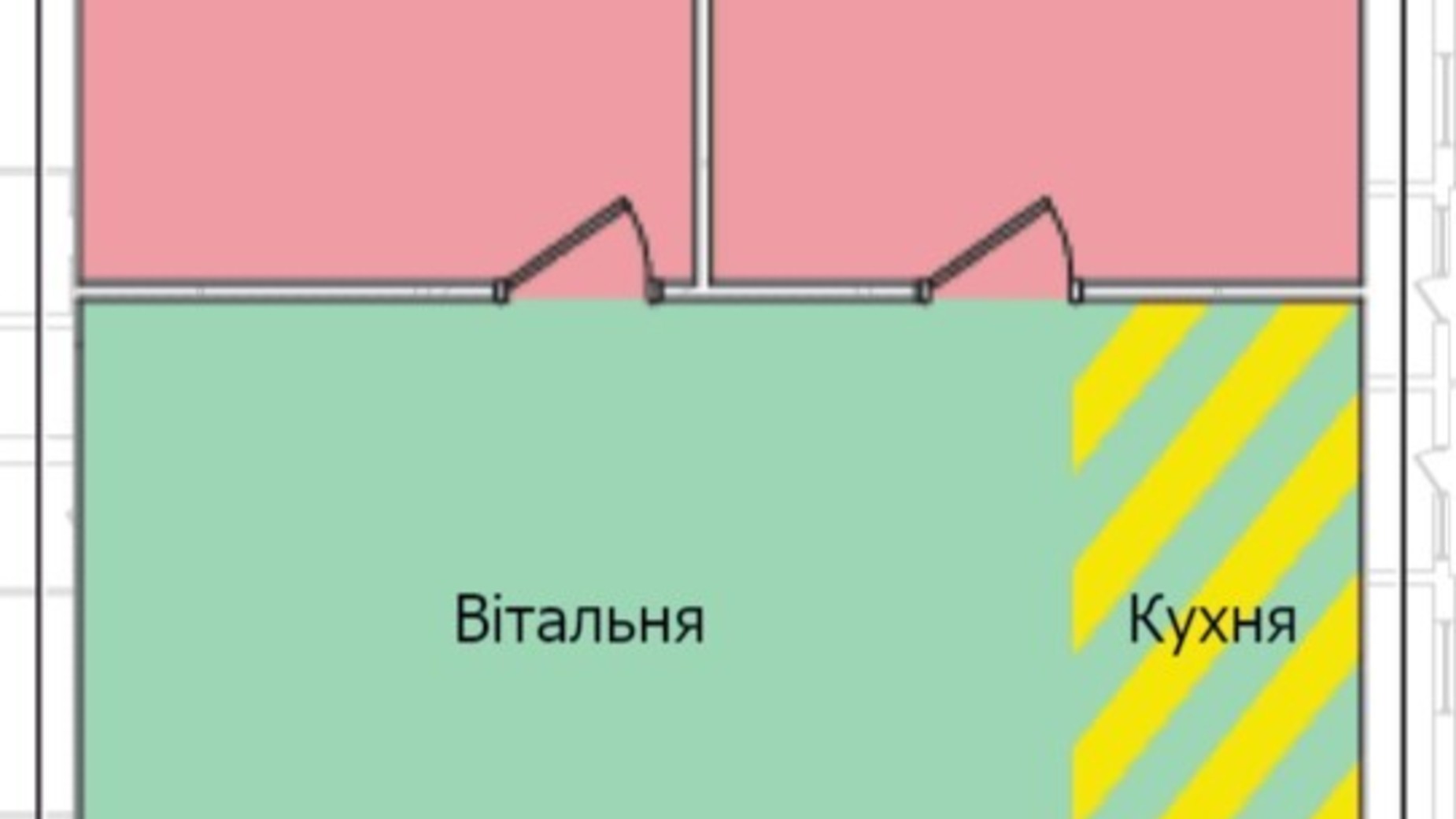 Планування 1-кімнатної квартири в ЖК Київський 53.7 м², фото 550102