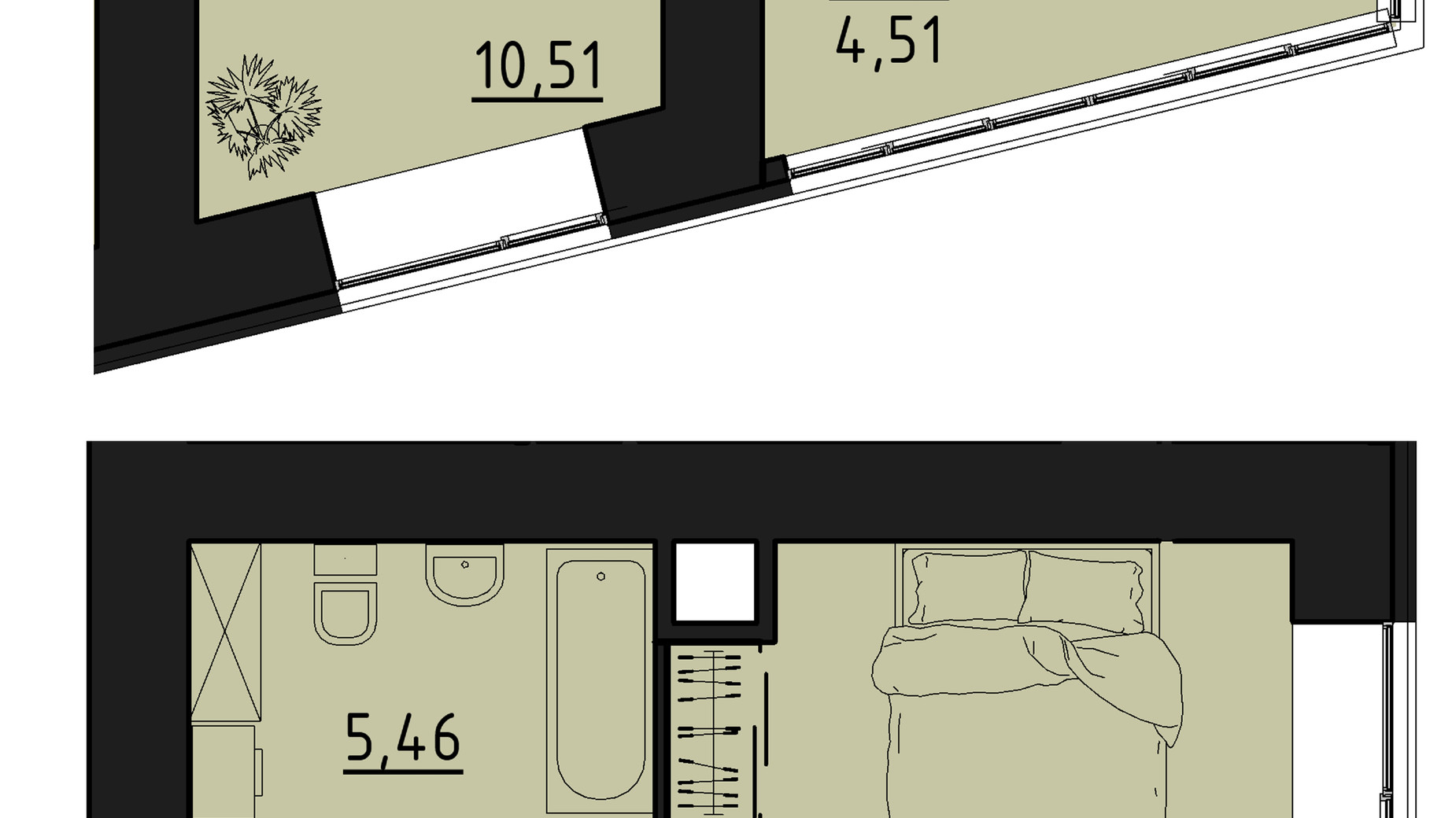 Планировка много­уровневой квартиры в ЖК Freedom 106.55 м², фото 550135