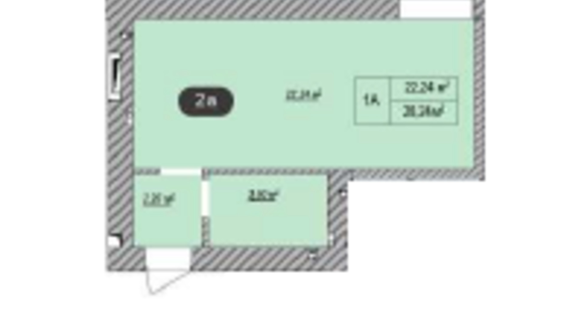 Планування квартири студії в ЖК Олімп 28.24 м², фото 550549