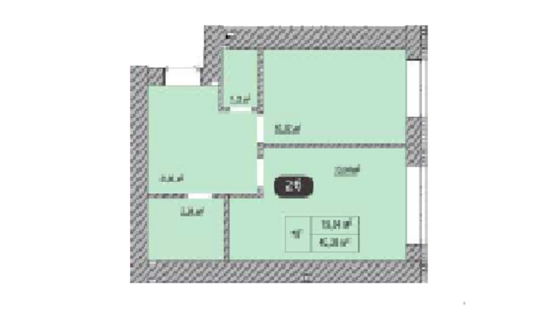 Планировка 1-комнатной квартиры в ЖК Олимп 40.38 м², фото 550560
