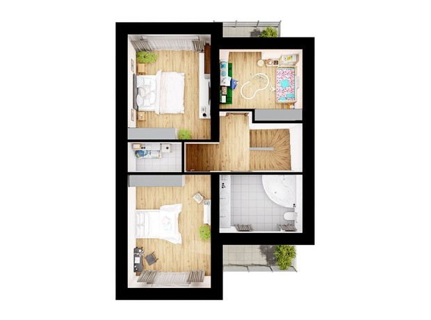Таунхаус Панське містечко: планування 3-кімнатної квартири 133 м²