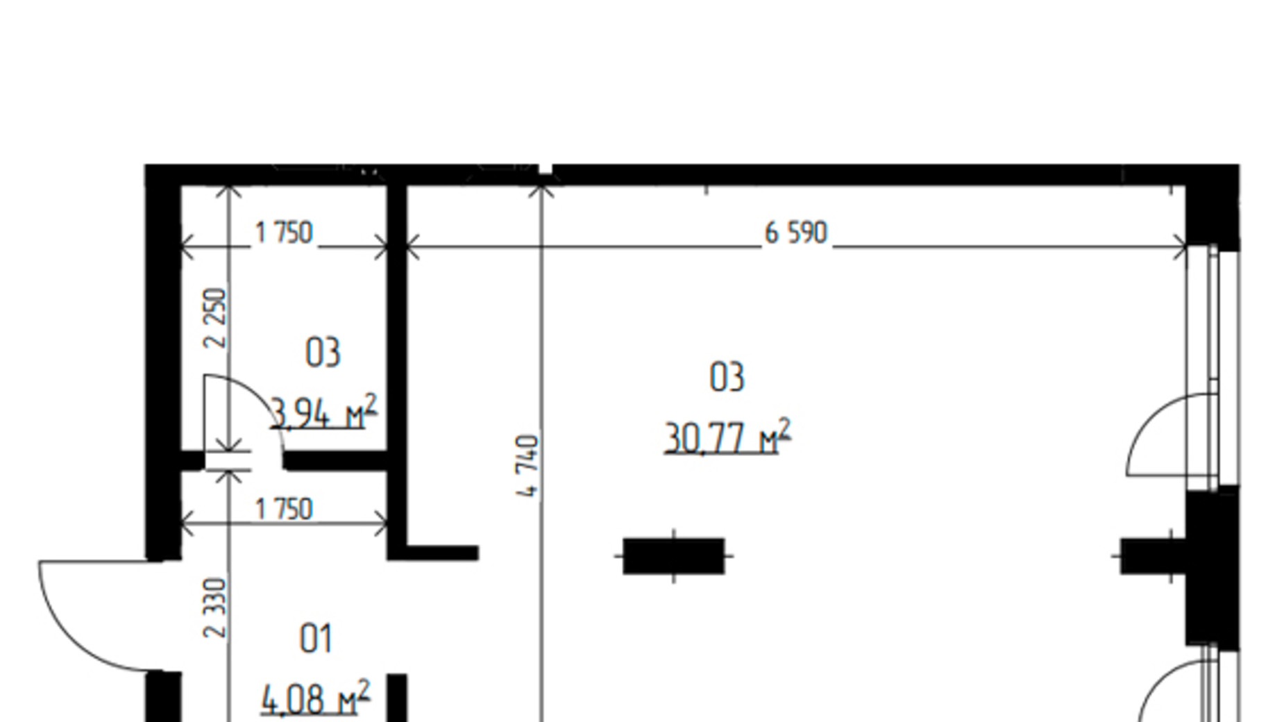 Планировка 1-комнатной квартиры в ЖК Laketown 38.79 м², фото 551052