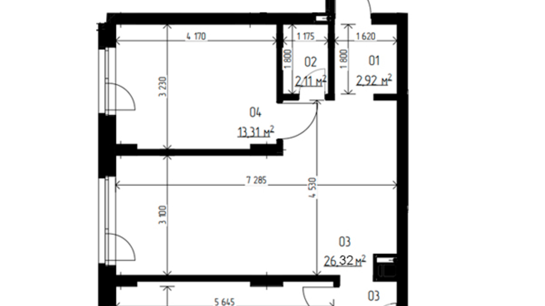 Планування 3-кімнатної квартири в ЖК Laketown 68.54 м², фото 551055