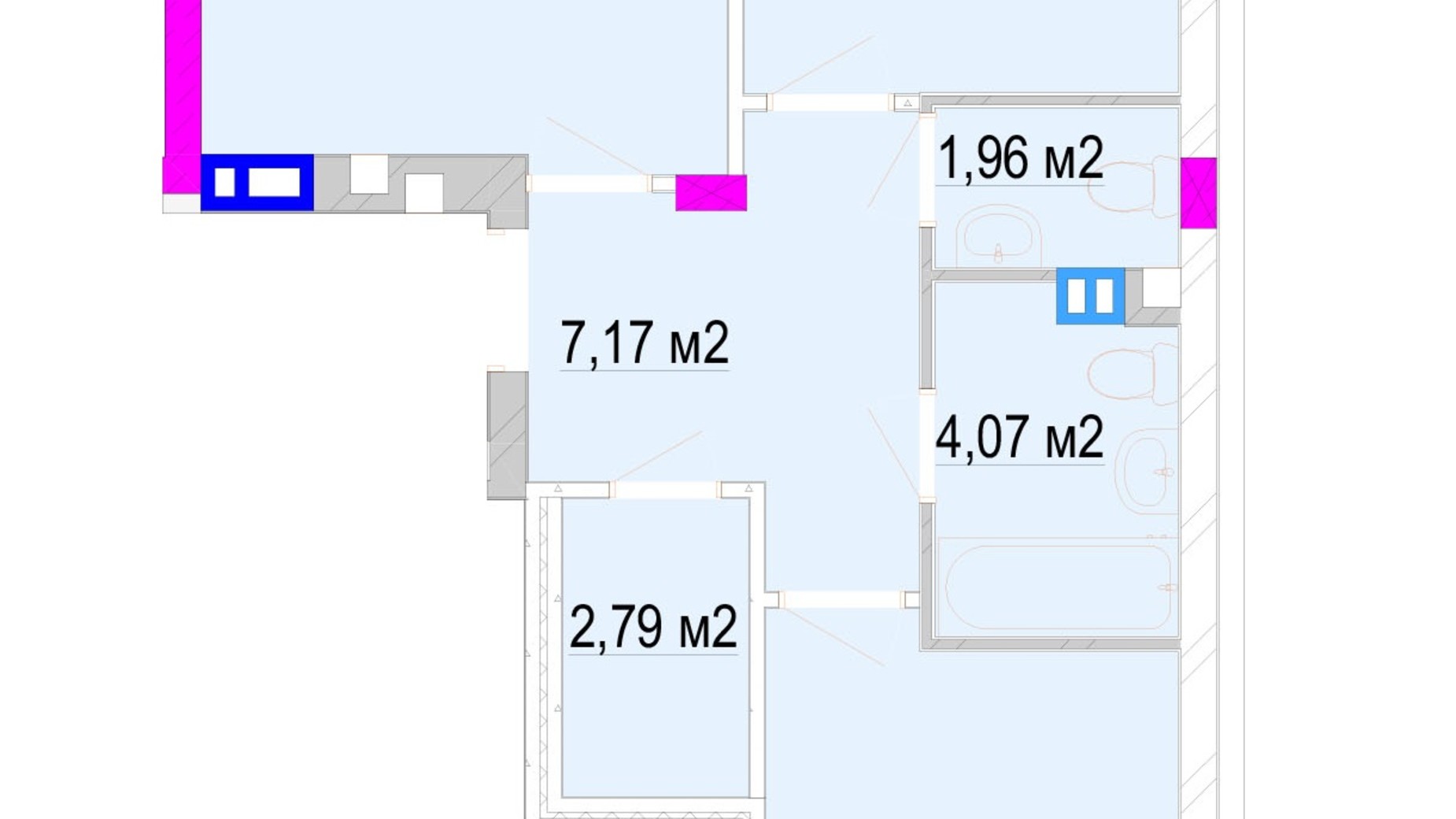 Планировка 2-комнатной квартиры в ЖК Родинний Маєток 72.06 м², фото 551741