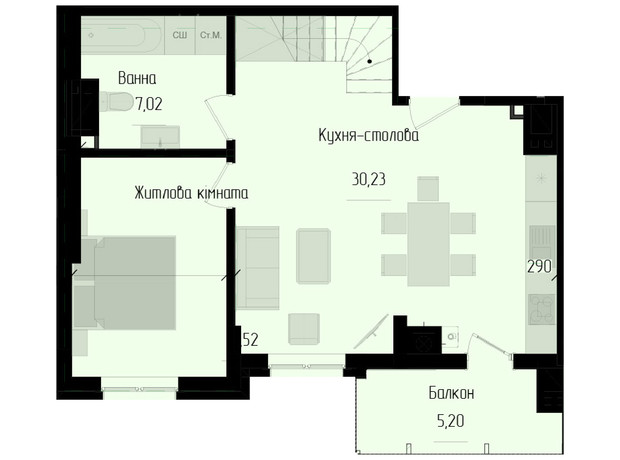 ЖК Научный: планировка 4-комнатной квартиры 111.33 м²