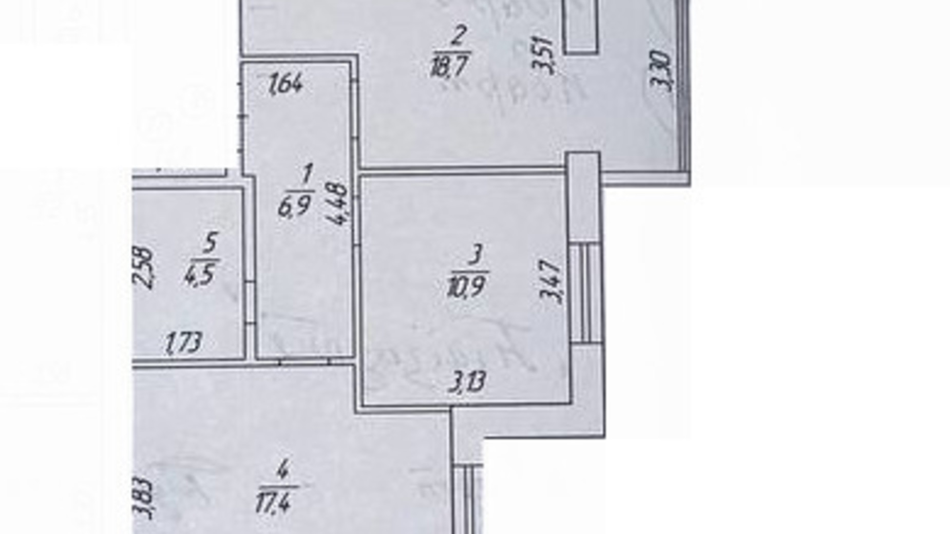 Планировка 2-комнатной квартиры в ЖК ул. Константиновича, 16 58.4 м², фото 552492