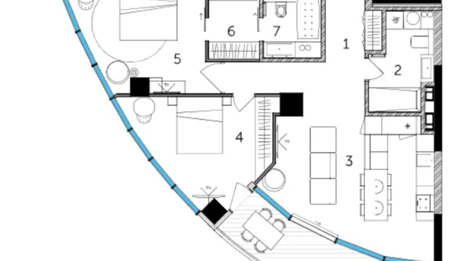 Планування 2-кімнатної квартири в ЖК Taryan Towers 91.37 м², фото 552653