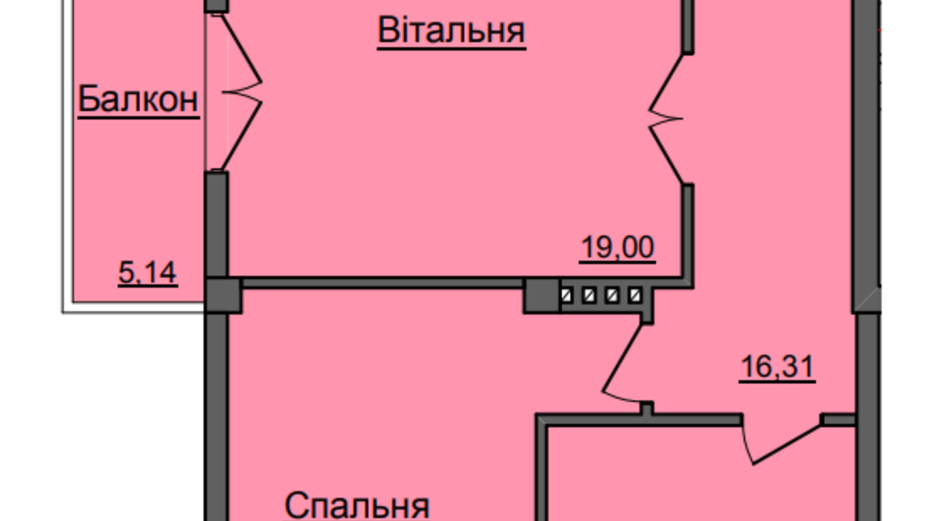 Планування 3-кімнатної квартири в ЖК Хмельницький 90.6 м², фото 552706