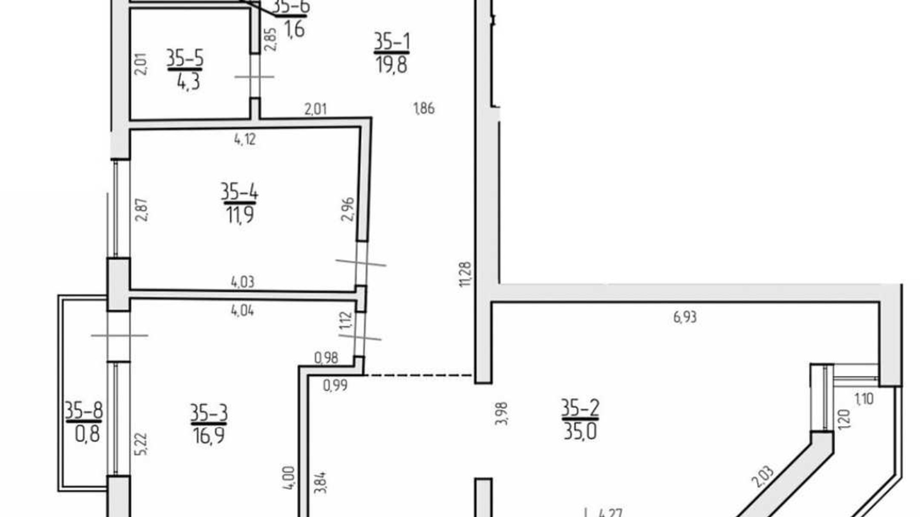 Планировка 3-комнатной квартиры в ЖК SilverPark 94.9 м², фото 553468