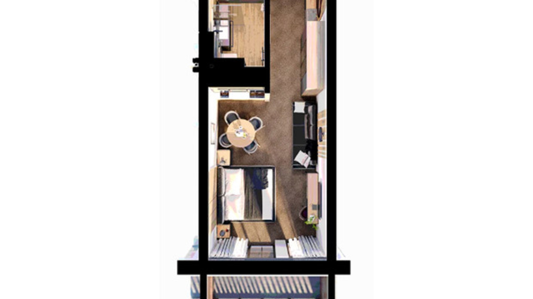 Планування апартаментів в ЖК Apartel Skhidnytsya 47.05 м², фото 553556