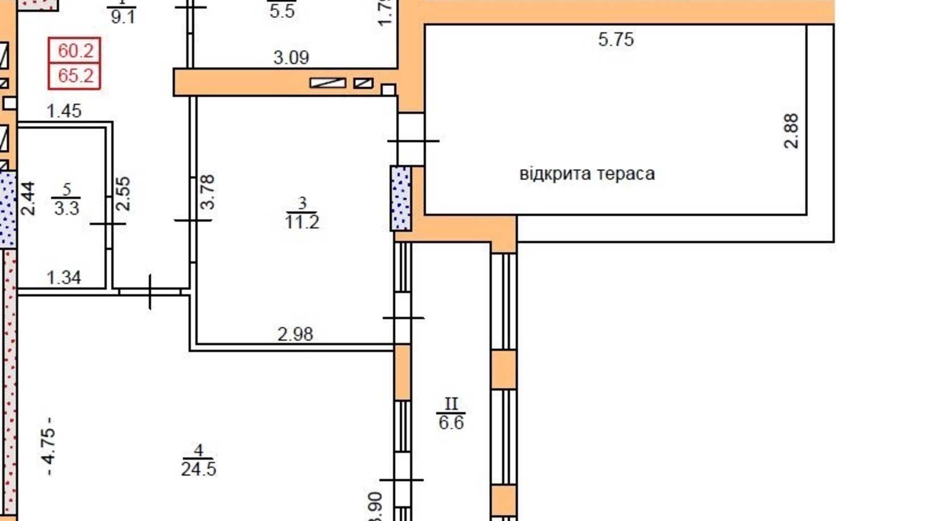 Планировка 1-комнатной квартиры в ЖК Метрополь 65.2 м², фото 553759