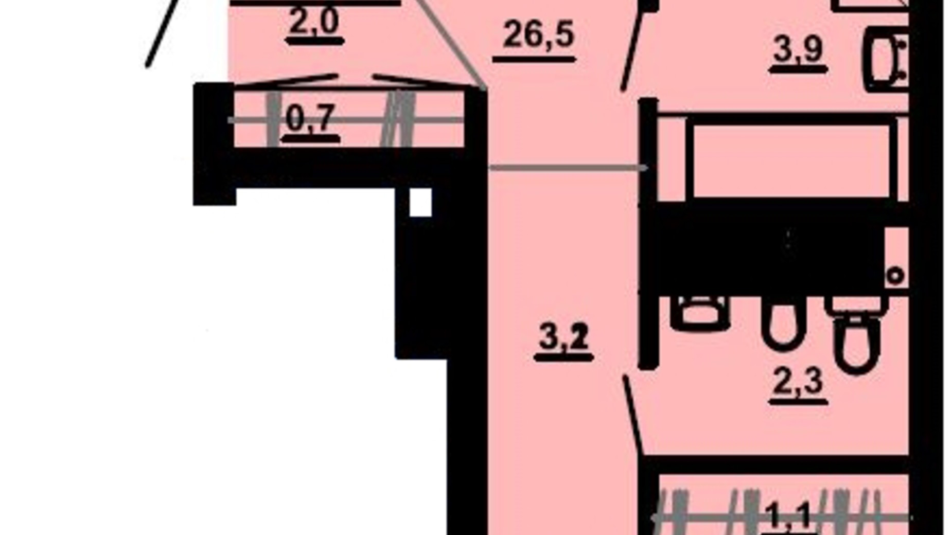 Планировка 2-комнатной квартиры в ЖК Доминиканский 56 м², фото 554873