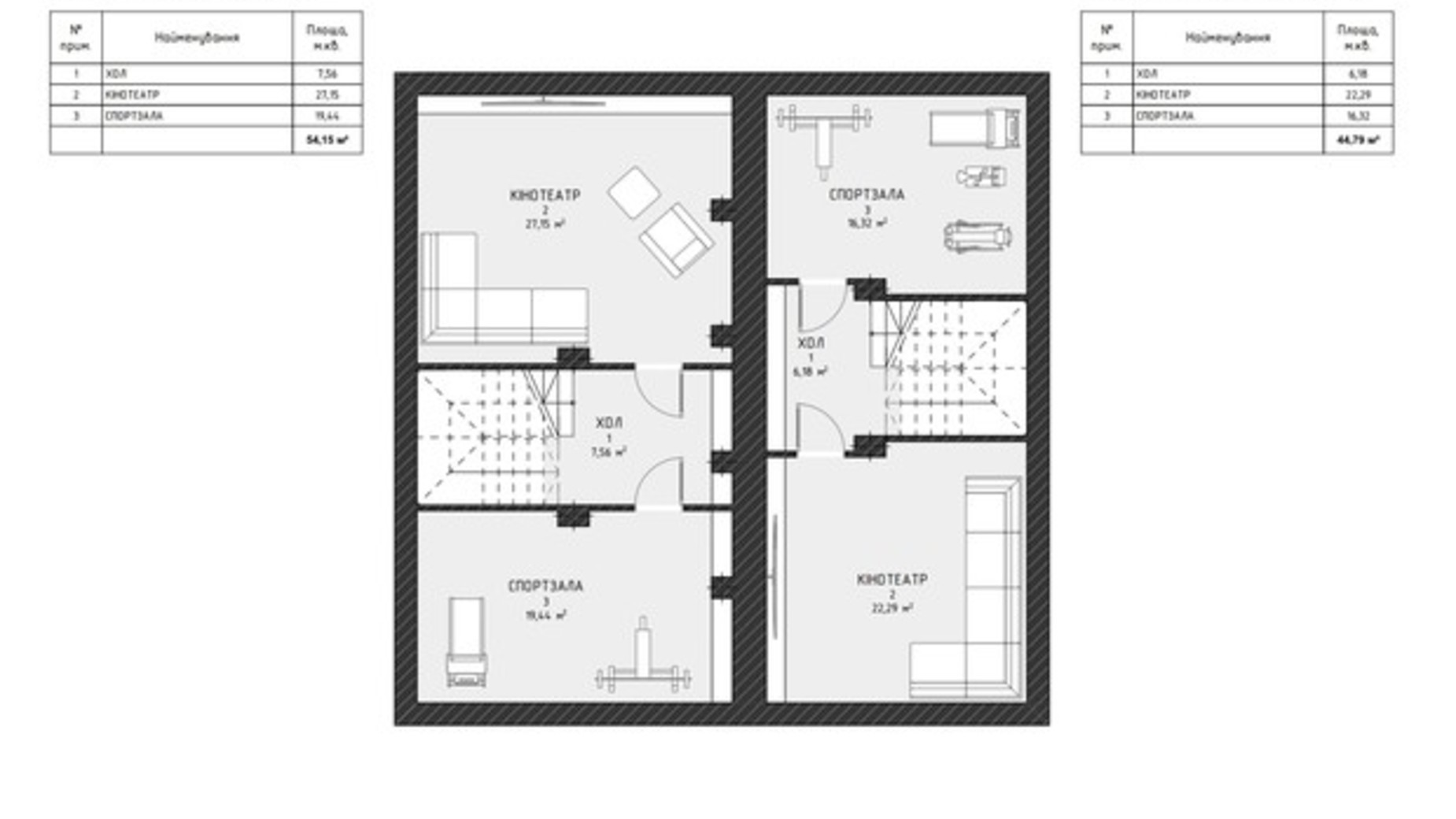 Планировка дуплекса в КГ Счастье  240 м², фото 555071