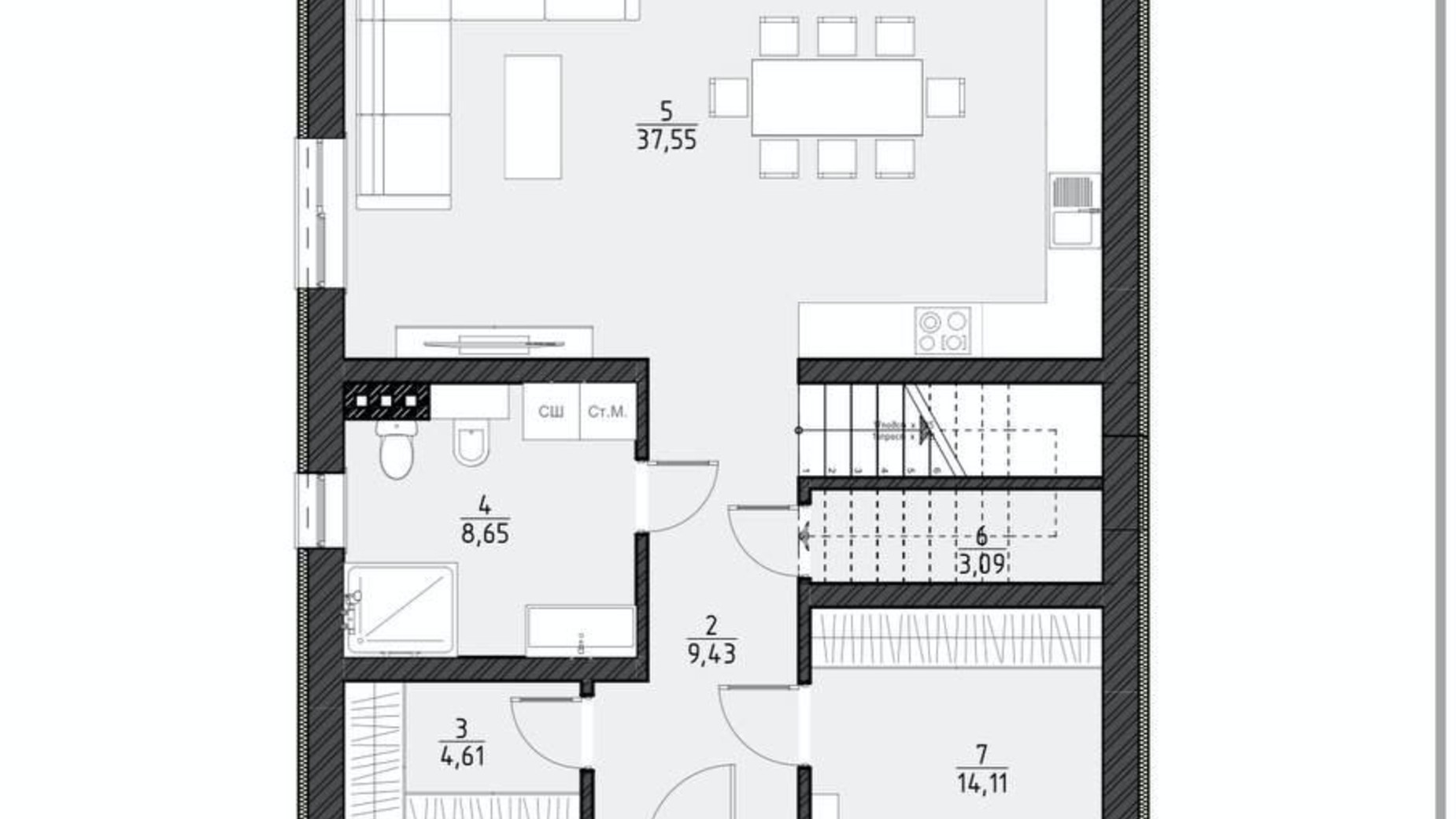 Планировка коттеджа в КГ Счастье  200 м², фото 555118