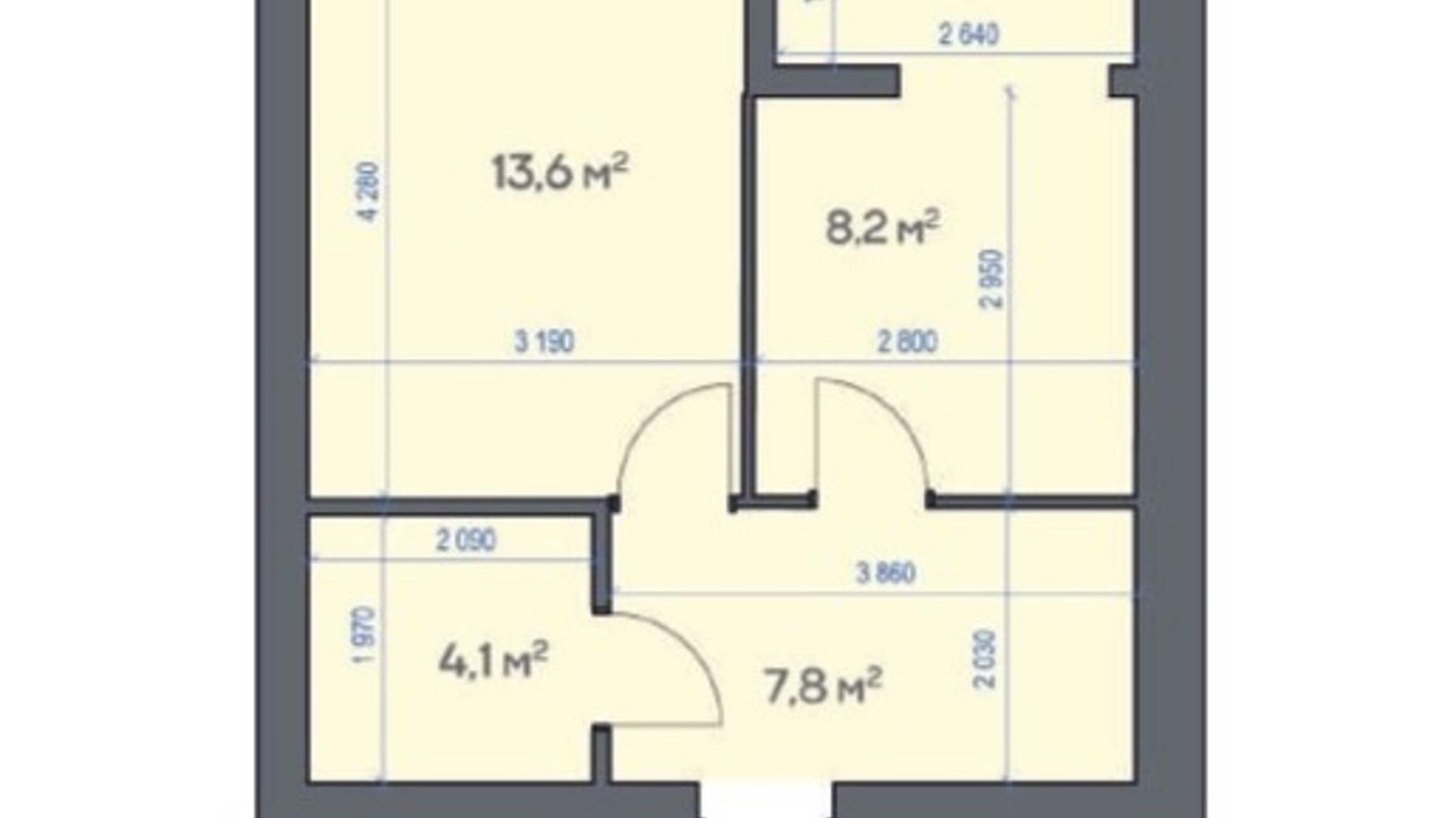 Планування 1-кімнатної квартири в ЖК Новатор 36.69 м², фото 555306