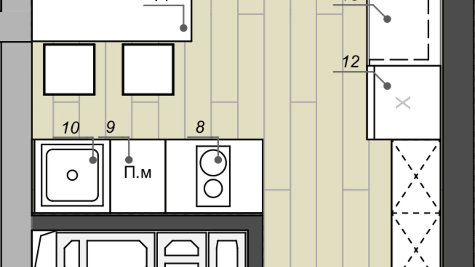 Планировка апартаментов в Апарт комплекс WELL towers 26.13 м², фото 555317