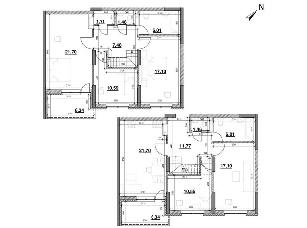 ЖК Ok'Land: планировка 5-комнатной квартиры 153.29 м² ЖК Ok'Land: планировка 5-комнатной квартиры 153.29 м²