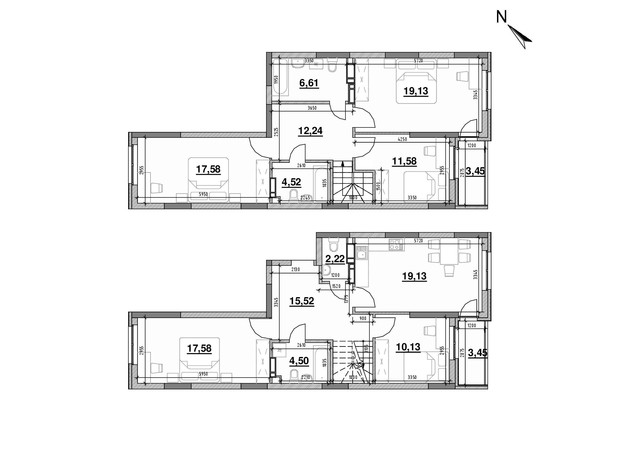 ЖК Ok'Land: планировка 5-комнатной квартиры 147.64 м²