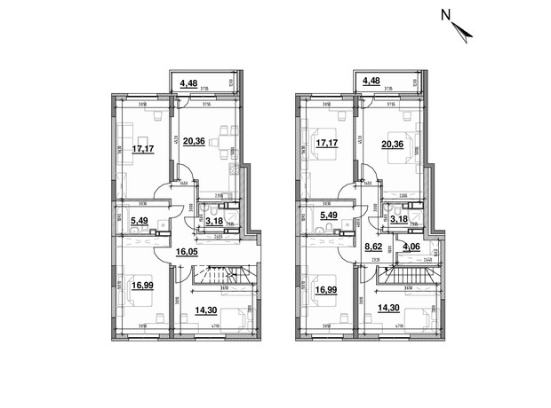 ЖК Ok'Land: планировка 7-комнатной квартиры 192.67 м² ЖК Ok'Land: планировка 7-комнатной квартиры 192.67 м²
