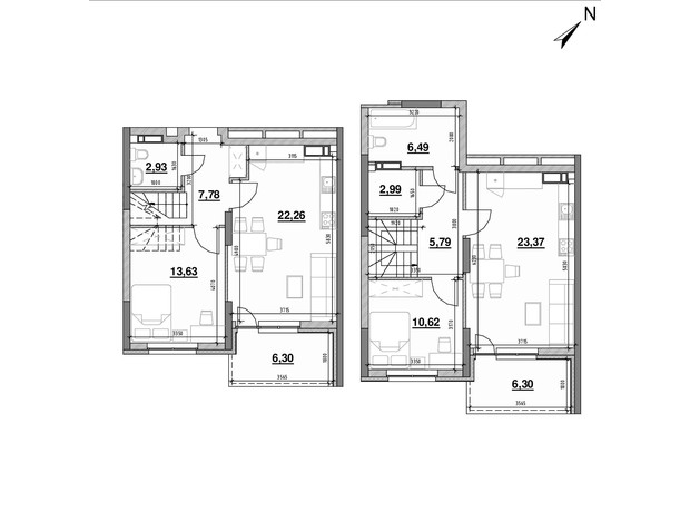ЖК Ok'Land: планировка 3-комнатной квартиры 108.46 м²