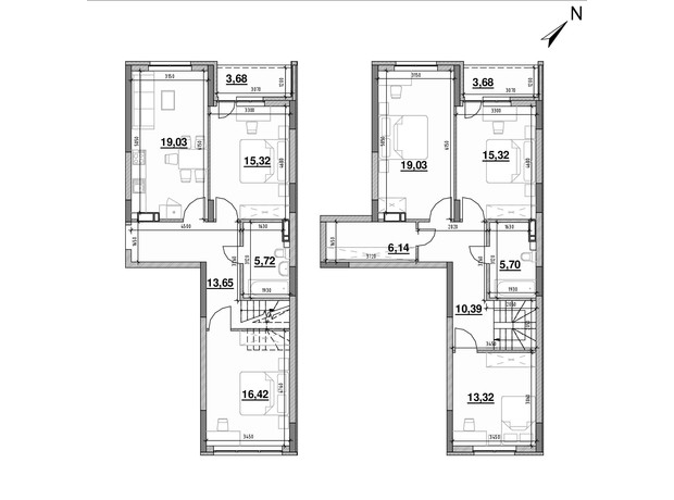 ЖК Ok'Land: планировка 5-комнатной квартиры 147.4 м²