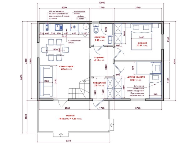 КМ Lagom Village: планування 4-кімнатної квартири 94.53 м²