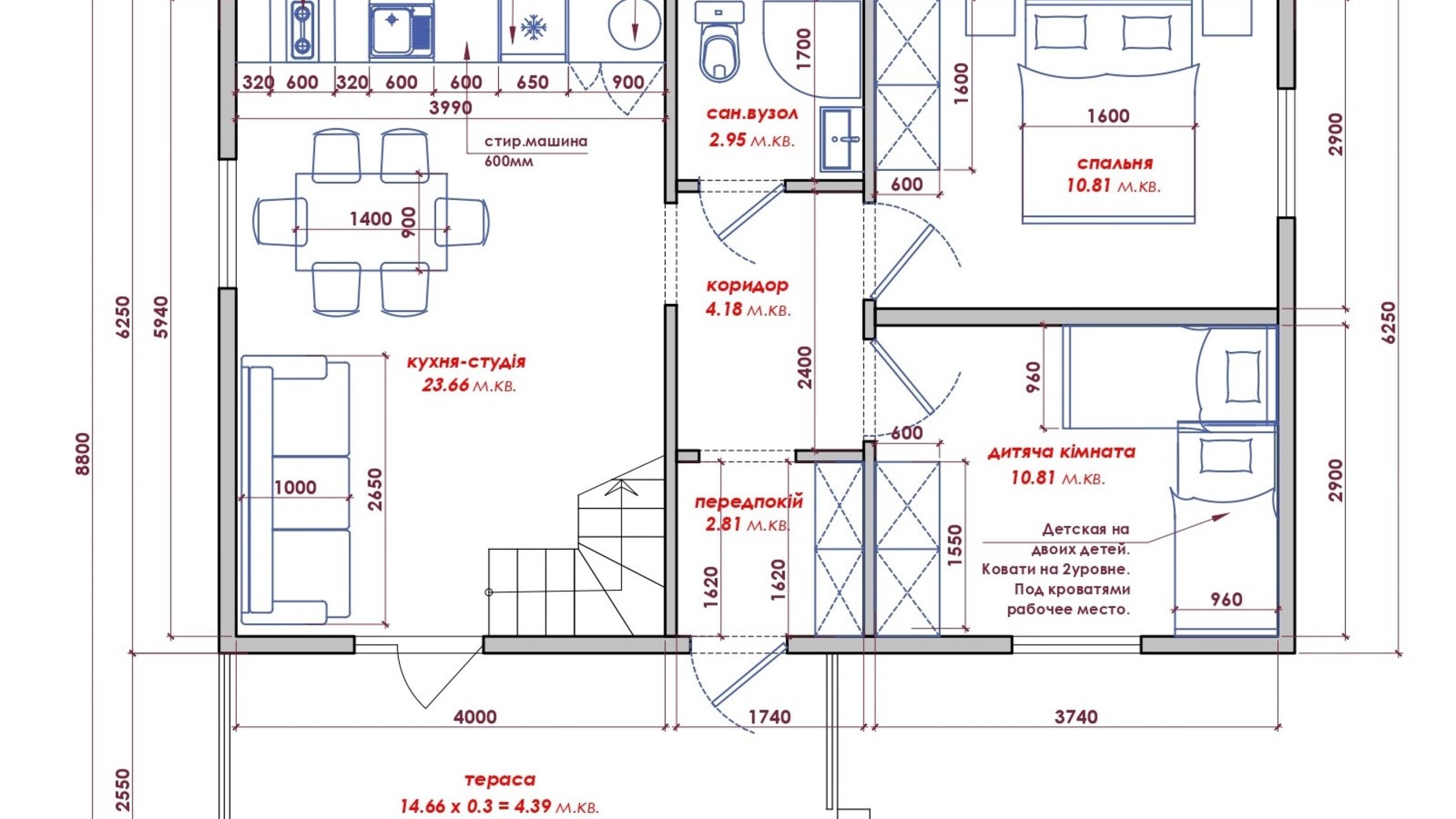 Планировка коттеджа в КГ Lagom Village 94.53 м², фото 555755